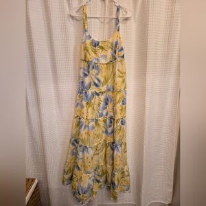Jones New York Yellow and Blue Floral Maxi Dress